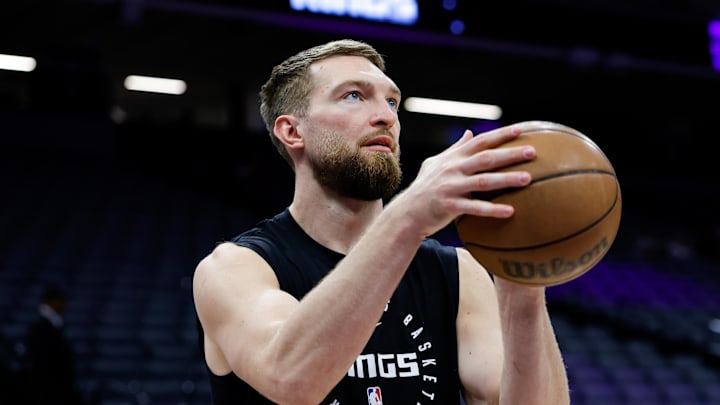 Mar 17, 2025; Sacramento, California, USA; Sacramento Kings forward Domantas Sabonis (11) warms up before the game against the Memphis Grizzlies at Golden 1 Center. Mandatory Credit: Sergio Estrada-Imagn Images Mar 17, 2025; Sacramento, California, USA; Sacramento Kings forward Domantas Sabonis (11) warms up before the game against the Memphis Grizzlies at Golden 1 Center. Mandatory Credit: Sergio Estrada-Imagn Images