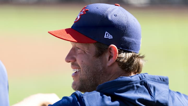 Mar 3, 2026; Scottsdale, AZ, USA; Team USA pitcher Clayton Kershaw against the San Francisco Giants during a spring training game at Scottsdale Stadium. Mandatory Credit: Mark J. Rebilas-Imagn Images Mar 3, 2026; Scottsdale, AZ, USA; Team USA pitcher Clayton Kershaw against the San Francisco Giants during a spring training game at Scottsdale Stadium. Mandatory Credit: Mark J. Rebilas-Imagn Images