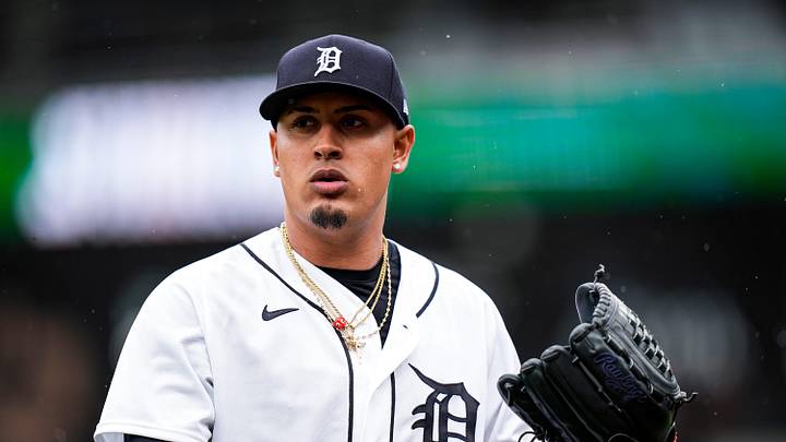 Detroit Tigers pitcher Keider Montero (54) walks off the field after pitching. 
