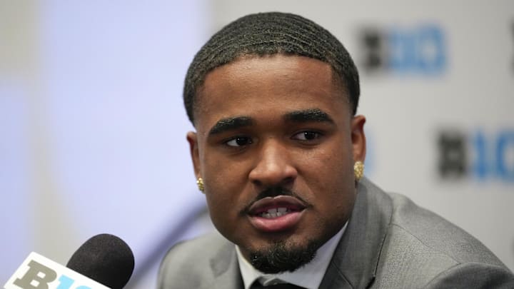 Jul 24, 2025; Las Vegas, NV, USA; USC safety Kamari Ramsey speaks to the media during the Big Ten NCAA college football media days at Mandalay Bay Resort. Mandatory Credit: Lucas Peltier-Imagn Images Jul 24, 2025; Las Vegas, NV, USA; USC safety Kamari Ramsey speaks to the media during the Big Ten NCAA college football media days at Mandalay Bay Resort. Mandatory Credit: Lucas Peltier-Imagn Images