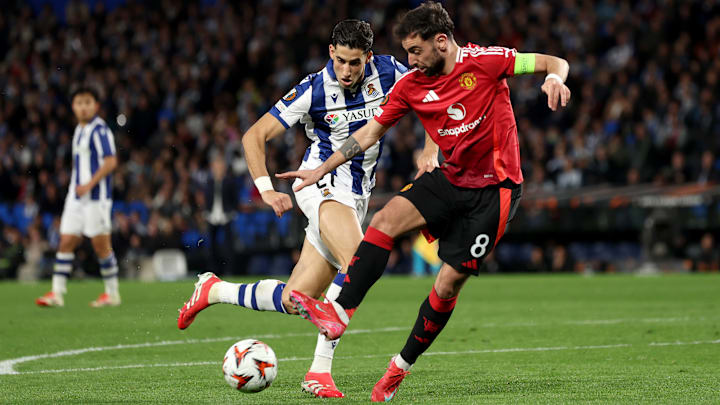 Real Sociedad de Futbol v Manchester United - UEFA Europa League 2024/25 Round of 16 First Leg