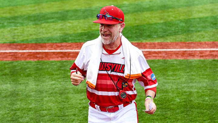 Louisville baseball head coach Dan McDonnell vs. Miami in game two of the 2025 Louisville Super Regional. Louisville baseball head coach Dan McDonnell vs. Miami in game two of the 2025 Louisville Super Regional.