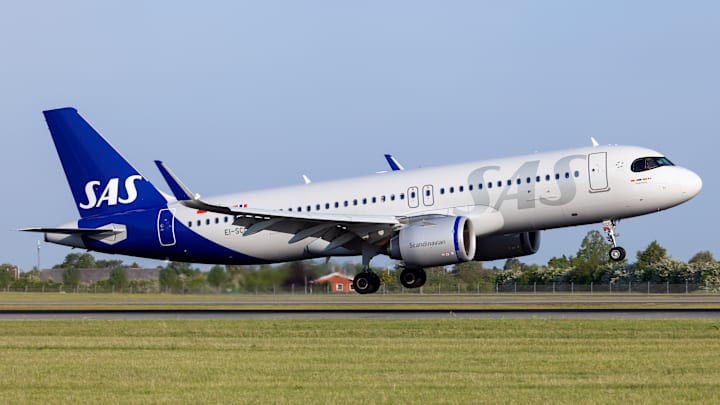 A SAS Connect landing at Copenhagen Kastrup Airport. SAS...