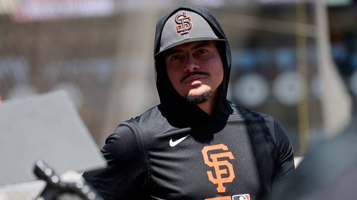 San Francisco Giants infielder Willy Adames (2) looks on in the dugout  Credit: Robert Edwards-Imagn Images