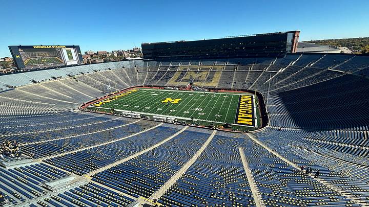 A general view of Michigan Stadium before the game between the Penn State Nittany Lions and Michigan Wolverines. A general view of Michigan Stadium before the game between the Penn State Nittany Lions and Michigan Wolverines.
