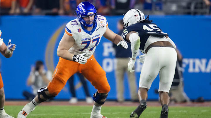Boise State Broncos offensive tackle Kage Casey. Boise State Broncos offensive tackle Kage Casey.