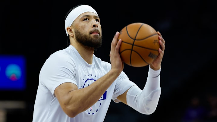 Dec 23, 2025; Sacramento, California, USA; Detroit Pistons guard Cade Cunningham (2) warms up before the game against the Sacramento Kings at Golden 1 Center. Mandatory Credit: Sergio Estrada-Imagn Images