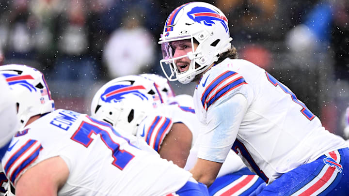 Buffalo Bills quarterback Josh Allen prepares for a snap against the New England Patriots.