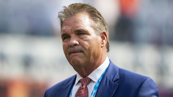 Feb 13, 2022; Inglewood, CA, USA; Brian Baldinger during the Cincinnati Bengals game against the Los Angeles Rams in Super Bowl LVI at SoFi Stadium. Mandatory Credit: Mark J. Rebilas-Imagn Images Feb 13, 2022; Inglewood, CA, USA; Brian Baldinger during the Cincinnati Bengals game against the Los Angeles Rams in Super Bowl LVI at SoFi Stadium. Mandatory Credit: Mark J. Rebilas-Imagn Images