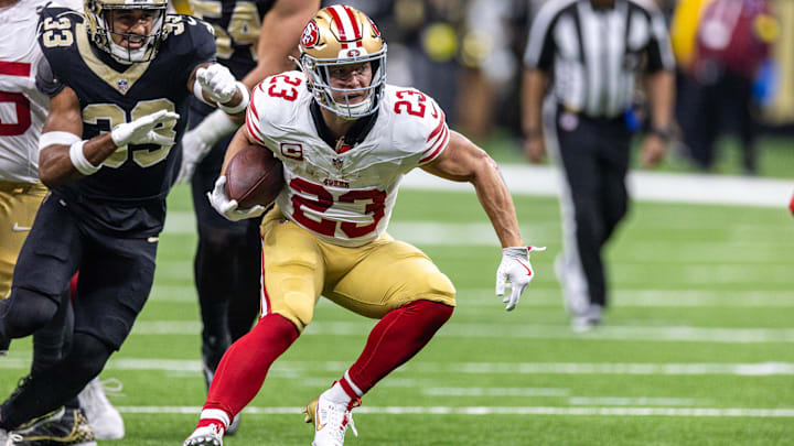 San Francisco 49ers running back Christian McCaffrey.