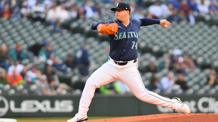 Seattle Mariners pitcher Jhonathan Diaz throws during a game against the Chicago White Sox on June 11 at T-Mobile Park. Seattle Mariners pitcher Jhonathan Diaz throws during a game against the Chicago White Sox on June 11 at T-Mobile Park.