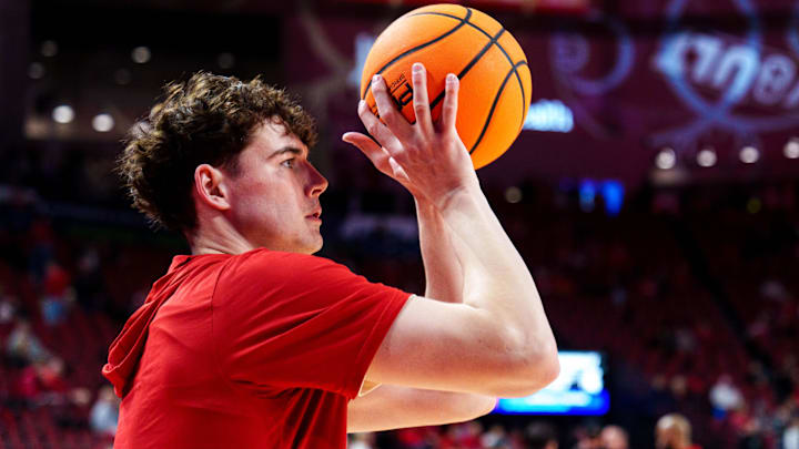 Nebraska Cornhuskers forward Ugnius Jarusevicius warms up before the game against the Michigan State Spartans at Pinnacle Bank Arena.