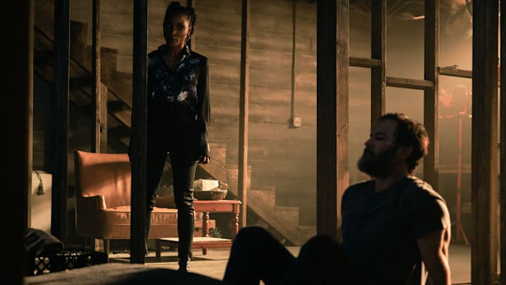 FOUND -- "Missing While Interracial" Episode 111 -- Pictured: (l-r) Shanola Hampton as Gabi Mosely, Mark-Paul Gosselaar as Sir -- (Photo by: Steve Swisher/NBC)