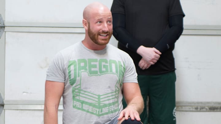 At the Oregon Pro Wrestling School, Ricky Gibson teaches all facets of professional wrestling from cardiovascular training, moves and holds, wrestling etiquette, ring psychology, interviews, matches, and maintaining a personal brand.
