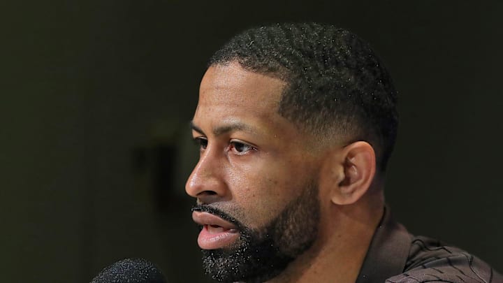 Cleveland Browns general manager Andrew Berry responds to questions during Watson's introductory Cleveland Browns general manager Andrew Berry responds to questions during Watson's introductory