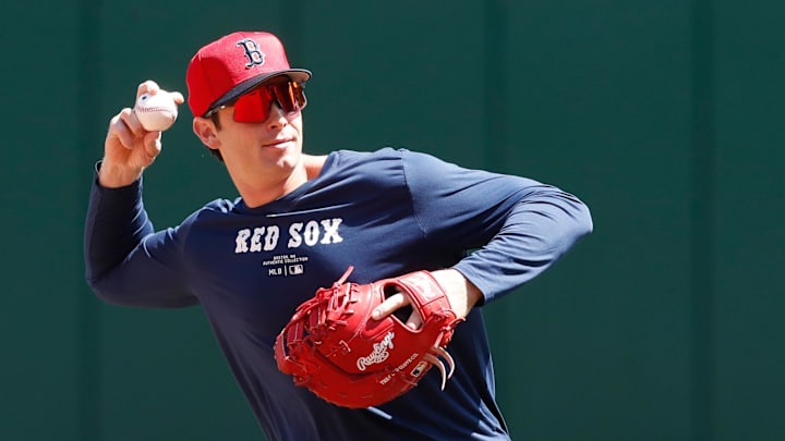 Apr 20, 2024; Pittsburgh, Pennsylvania, USA;  Boston Red Sox first baseman Triston Casas (36) warms