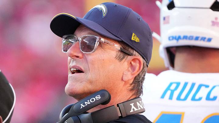 Los Angeles Chargers head coach Jim Harbaugh Los Angeles Chargers head coach Jim Harbaugh