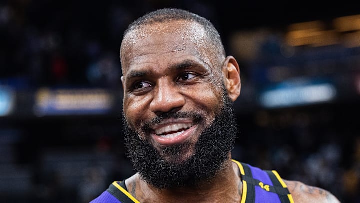 Mar 26, 2025; Indianapolis, Indiana, USA; Los Angeles Lakers forward LeBron James (23) after the game against the Indiana Pacers at Gainbridge Fieldhouse. Mandatory Credit: Trevor Ruszkowski-Imagn Images Mar 26, 2025; Indianapolis, Indiana, USA; Los Angeles Lakers forward LeBron James (23) after the game against the Indiana Pacers at Gainbridge Fieldhouse. Mandatory Credit: Trevor Ruszkowski-Imagn Images