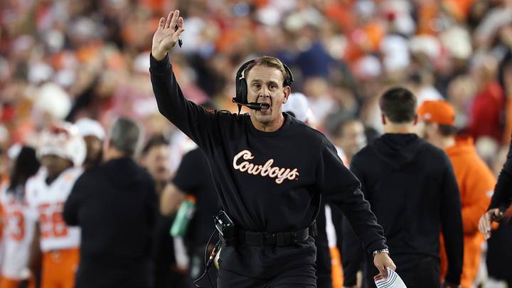 Oklahoma State Cowboys head coach Eric Morris. Oklahoma State Cowboys head coach Eric Morris.