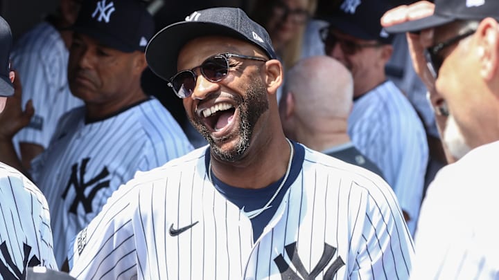 Aug 24, 2024; Bronx, New York, USA; Former New York Yankees pitcher CC Sabathia during the Old Timers’ Day Ceremony at Yankee Stadium. Mandatory Credit: Wendell Cruz-Imagn Images Aug 24, 2024; Bronx, New York, USA; Former New York Yankees pitcher CC Sabathia during the Old Timers’ Day Ceremony at Yankee Stadium. Mandatory Credit: Wendell Cruz-Imagn Images