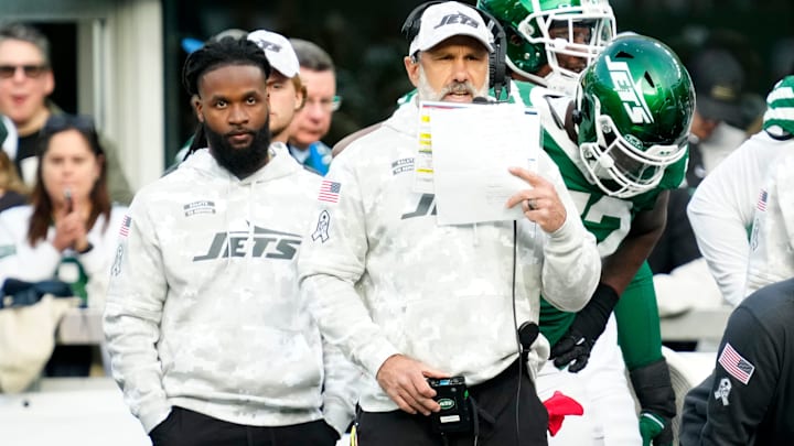 New York Jets Interim Head Coach, Jef Ulbrich watches the game from the sideline, Sunday, November 17, 2024.