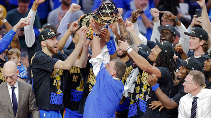 The Oklahoma City Thunder are favored to win back-to-back NBA Finals. The Oklahoma City Thunder are favored to win back-to-back NBA Finals.