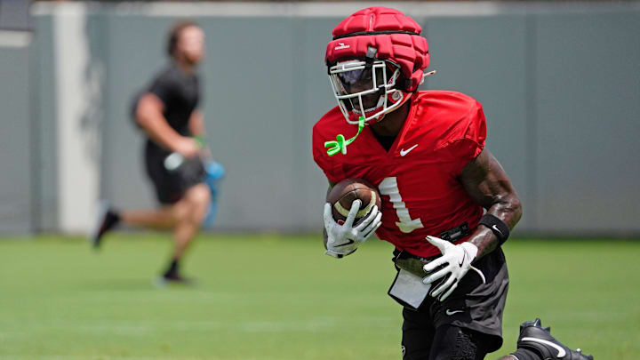 Georgia running back Zachariah Branch (1) at the first day of fall practice in Athens, Georgia, on Thursday, July 31, 2025.