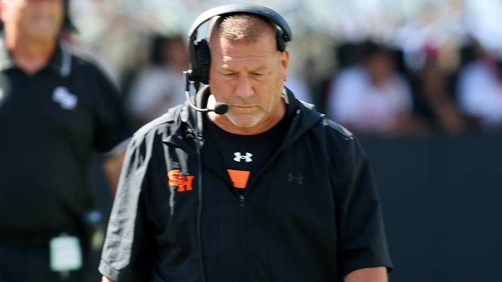 Sep 26, 2026; Lubbock, Texas, USA;  Sam Houston Bearkat head coach Phil Longo on the field in the first half against the Texas Tech Red Raiders at Galaxy Stadium. Mandatory Credit: Michael C. Johnson-Imagn Images