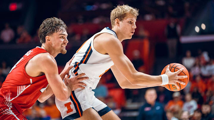 Illinois forward Jason Jakstys looks to pass in the Illini's 92-65 exhibition win over Illinois State on Sunday at the State Farm Center in Champaign, Illinois. Illinois forward Jason Jakstys looks to pass in the Illini's 92-65 exhibition win over Illinois State on Sunday at the State Farm Center in Champaign, Illinois.