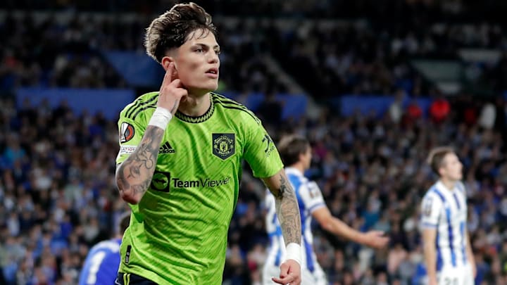 Garnacho scored his first United goal in Spain