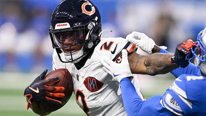 Chicago Bears wide receiver DJ Moore carries the ball defended by Detroit Lions cornerback D.J. Reed. Chicago Bears wide receiver DJ Moore carries the ball defended by Detroit Lions cornerback D.J. Reed.