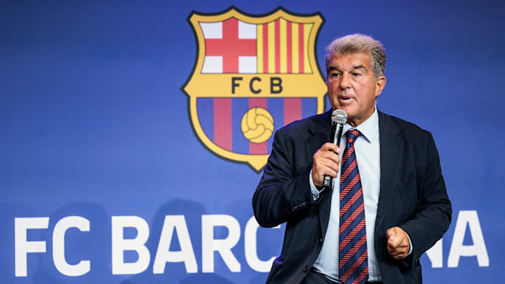 Joan Laporta Press Conference In Barcelona