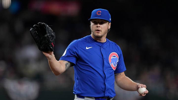 Mar 27, 2025; Phoenix, Arizona, USA; Chicago Cubs pitcher Justin Steele (35) pitches against the Arizona Diamondbacks during the first inning at Chase Field. Mandatory Credit: Joe Camporeale-Imagn Images