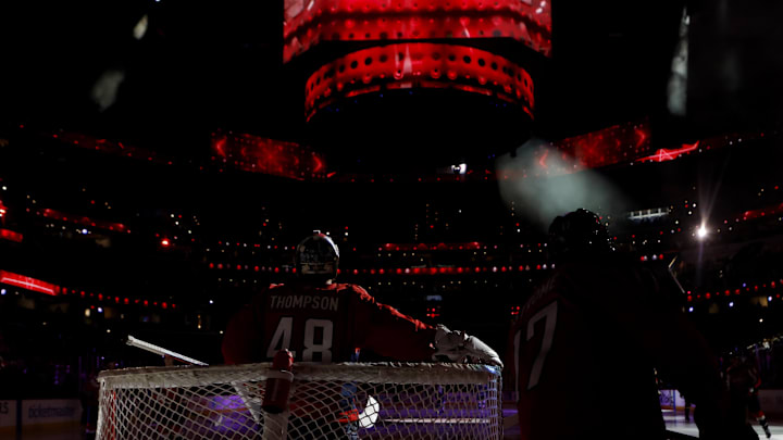 Logan Thompson, Washington Capitals Mandatory Credit: Geoff Burke-Imagn Images