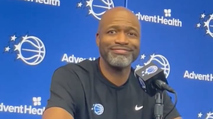Jamahl Mosley talks to reporters at Orlando Magic Media Day, 2025 Jamahl Mosley talks to reporters at Orlando Magic Media Day, 2025