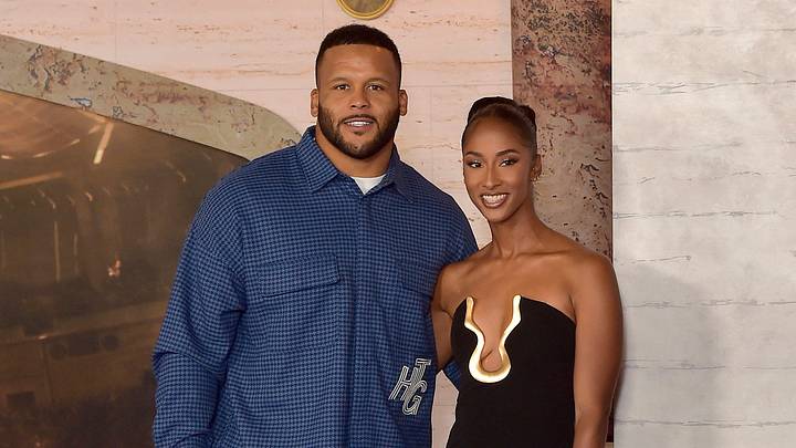 Aaron Donald with wife Erica Donald at the premiere of the movie Gladiator II at the TCL Chinese Theatre Los Angeles Aaron Donald with wife Erica Donald at the premiere of the movie Gladiator II at the TCL Chinese Theatre Los Angeles