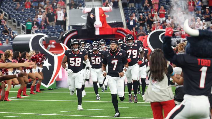 Aug 20, 2026; Houston, Texas, USA; Houston Texans quarterback C.J. Stroud (7) and teammates enters the field out of the tunnel before the Texans play the Las Vegas Raiders at Reliant Stadium. Mandatory Credit: Thomas Shea-Imagn Images Aug 20, 2026; Houston, Texas, USA; Houston Texans quarterback C.J. Stroud (7) and teammates enters the field out of the tunnel before the Texans play the Las Vegas Raiders at Reliant Stadium. Mandatory Credit: Thomas Shea-Imagn Images
