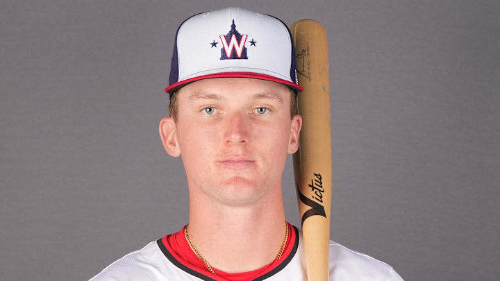 Feb 24, 2024; West Palm Beach, FL, USA;  Washington Nationals outfielder Robert Hassell III (57).