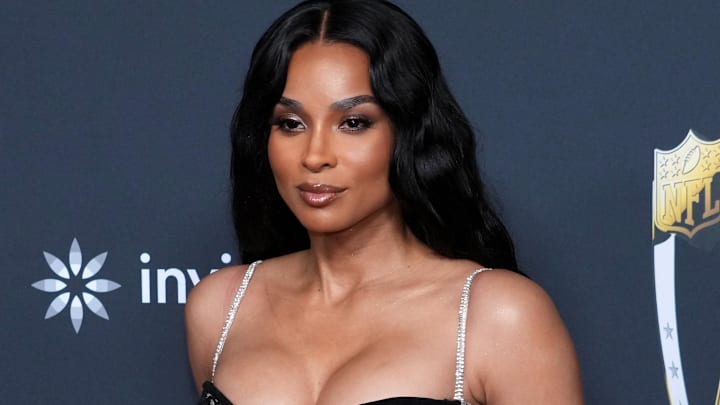 Feb 5, 2026; San Francisco, CA, USA; Ciara on the NFL Honors Red Carpet before Super Bowl LX at Palace of Fine Arts.