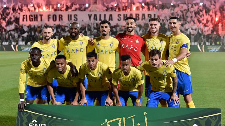 El once titular del Al-Nassr en su duelo de Copa contra Al-Shabab.