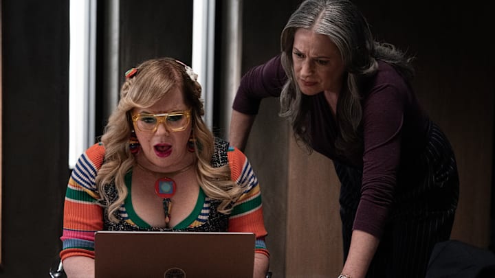 L-R: Kirsten Vangsness as Penelope Garcia and Paget Brewster as Emily Prentiss in Criminal Minds: Evolution, episode 7, season 18 streaming on Paramount+, 2025. Photo Credit: Michael Yarish/Paramount+