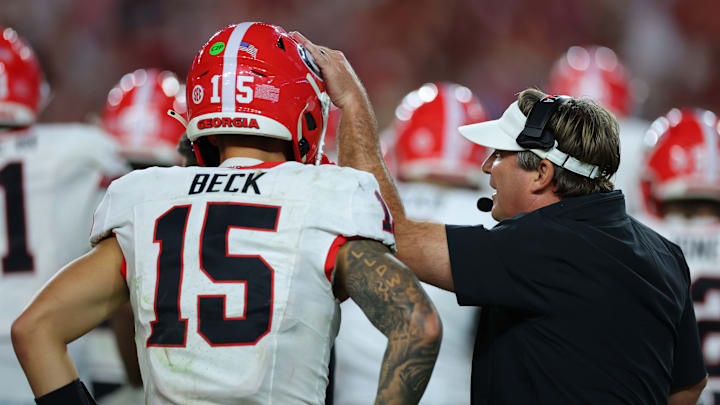 Kirby Smart, Carson Beck, Georgia Bulldogs