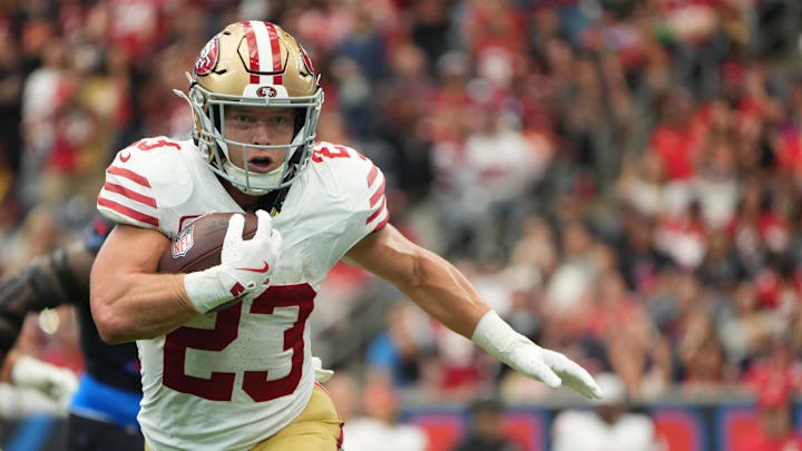 Christian McCaffrey and the San Francisco 49ers are favored against the New York Giants on Sunday.