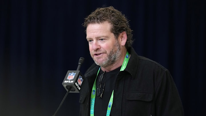 Seattle Seahawks general manager John Schneider speaks at the NFL Scouting Combine Seattle Seahawks general manager John Schneider speaks at the NFL Scouting Combine