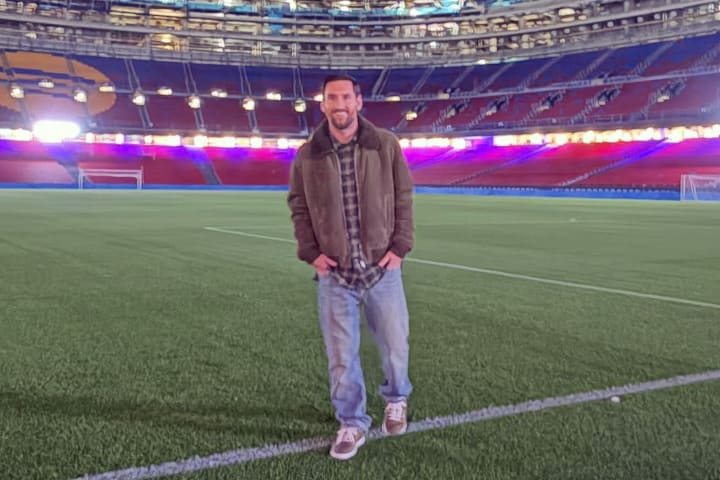 Lionel Messi at Camp Nou.