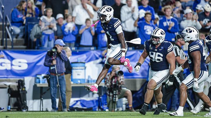 BYU cornerback Therrian Alexander III against Iowa State BYU cornerback Therrian Alexander III against Iowa State