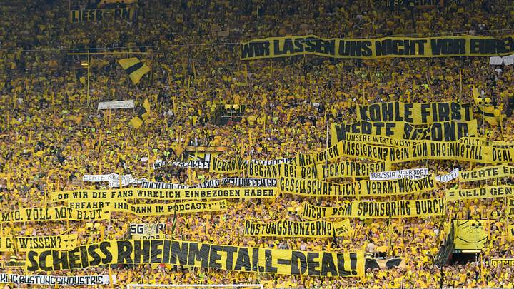 Die BVB-Fans sind gegen das Rheinmetall-Sponsoring 