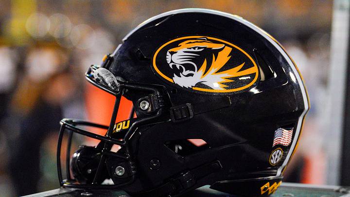Aug 29, 2024; Columbia, Missouri, USA; A general view of a Missouri Tigers helmet during the first half of the game against the Murray State Racers at Faurot Field at Memorial Stadium. 