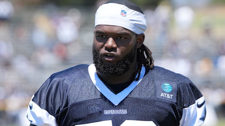 Former Dallas Cowboys defensive tackle Mazi Smith (58) at training camp at the River Ridge Fields.