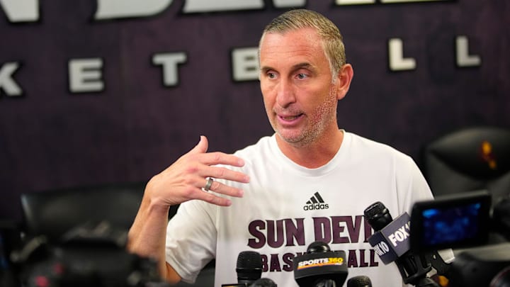ASU head coach Bobby Hurley speaks to the press at Weatherup Center in Tempe, Ariz. on June 4, 2025. ASU head coach Bobby Hurley speaks to the press at Weatherup Center in Tempe, Ariz. on June 4, 2025.